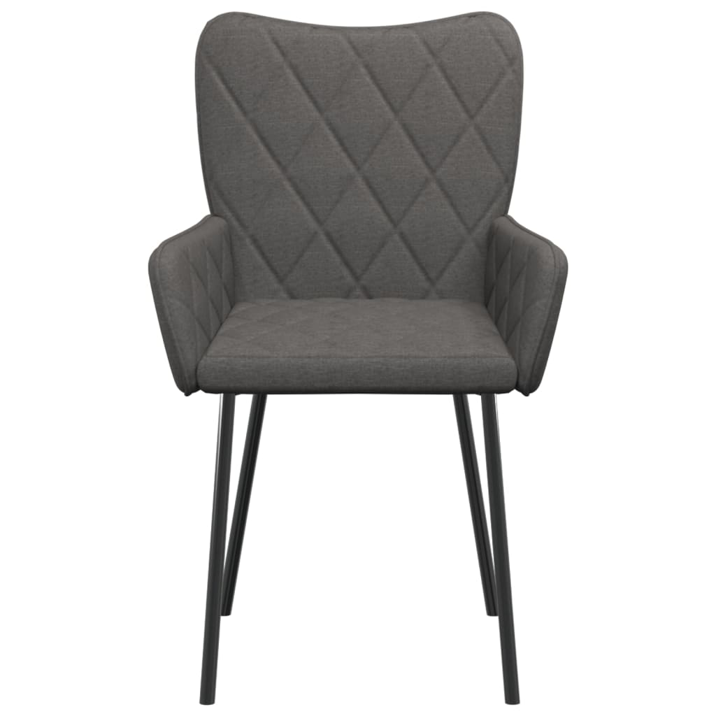 vidaXL Chaises de salle à manger 2 pcs Tissu gris foncé