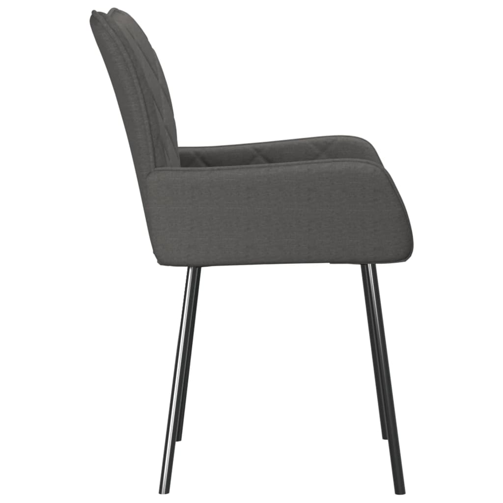 vidaXL Chaises de salle à manger 2 pcs Tissu gris foncé