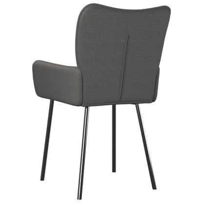 vidaXL Chaises de salle à manger 2 pcs Tissu gris foncé