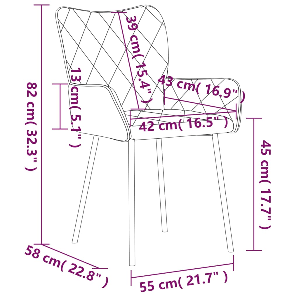 vidaXL Chaises de salle à manger 2 pcs Tissu gris foncé