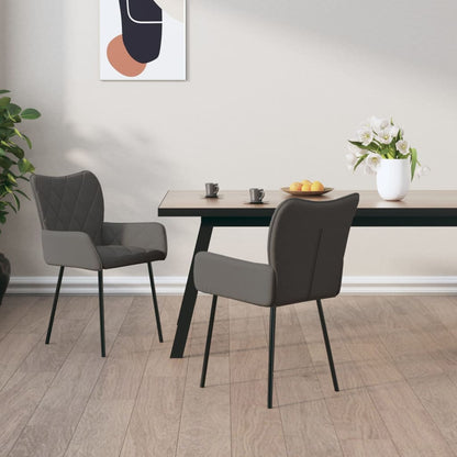 vidaXL Chaises de salle à manger 2 pcs Tissu gris foncé