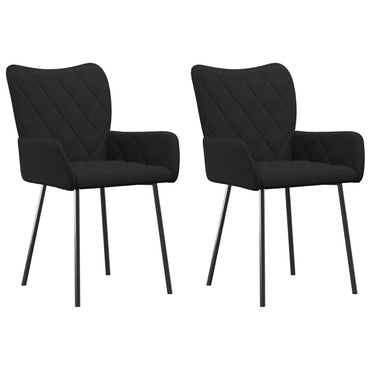 vidaXL Chaises de salle à manger 2 pcs Tissu noir