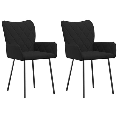 vidaXL Chaises de salle à manger 2 pcs Tissu noir