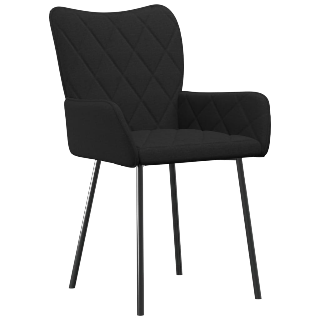 vidaXL Chaises de salle à manger 2 pcs Tissu noir