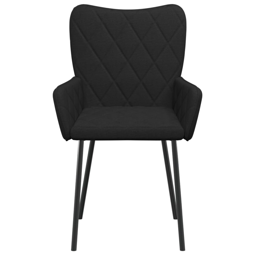 vidaXL Chaises de salle à manger 2 pcs Tissu noir