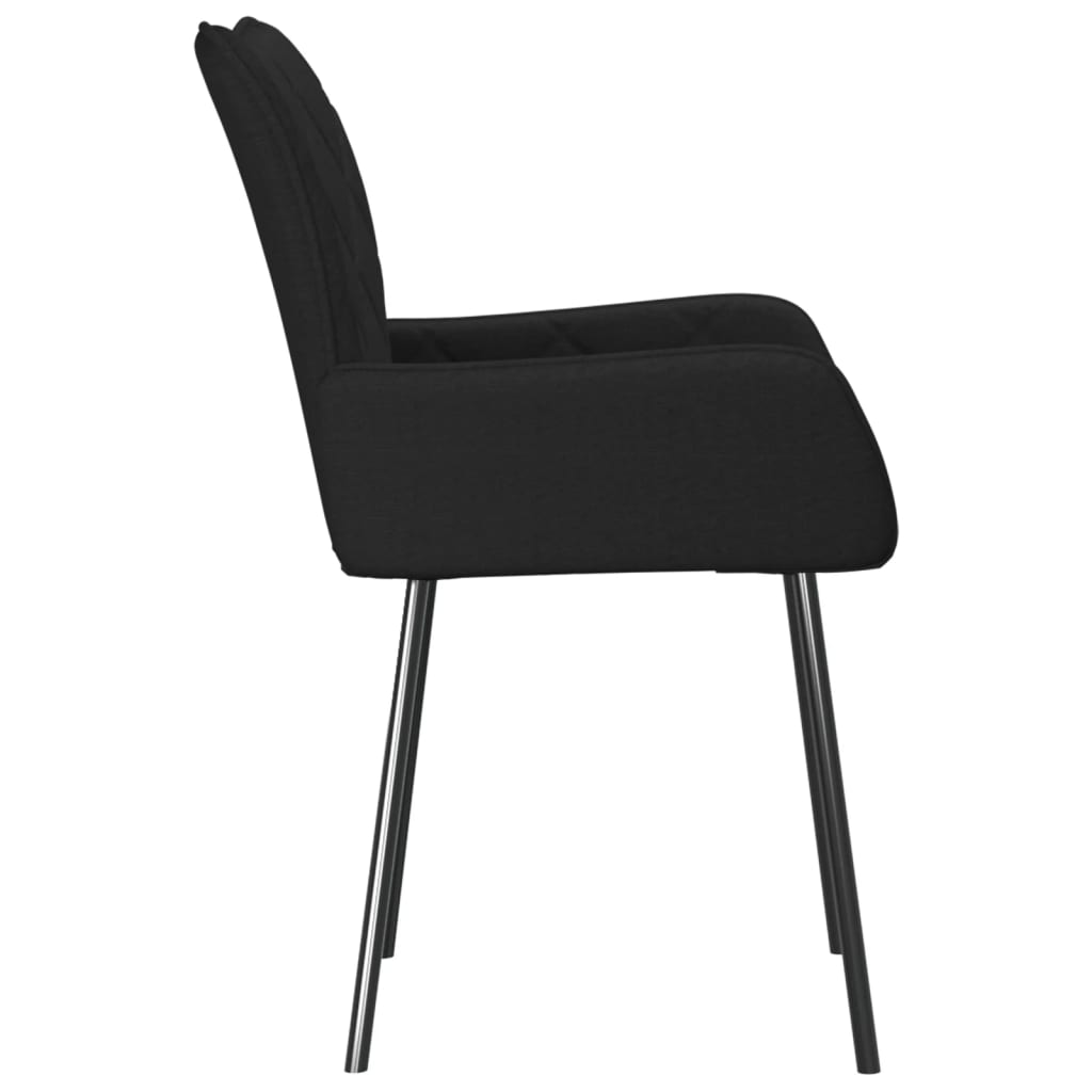 vidaXL Chaises de salle à manger 2 pcs Tissu noir