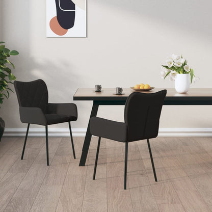 vidaXL Chaises de salle à manger 2 pcs Tissu noir