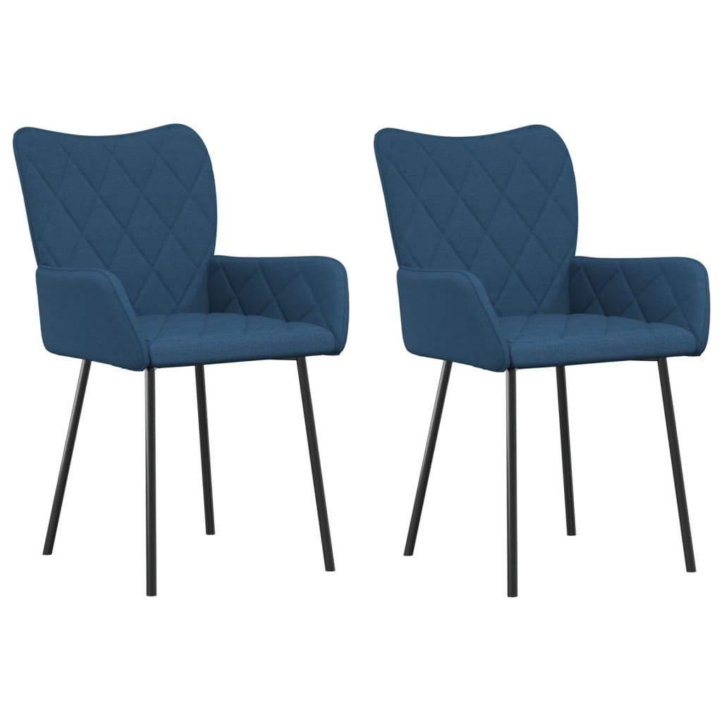 vidaXL Chaises de salle à manger 2 pcs Tissu bleu