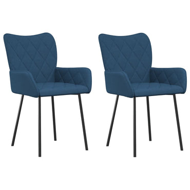 vidaXL Chaises de salle à manger 2 pcs Tissu bleu