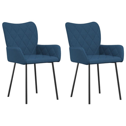 vidaXL Chaises de salle à manger 2 pcs Tissu bleu