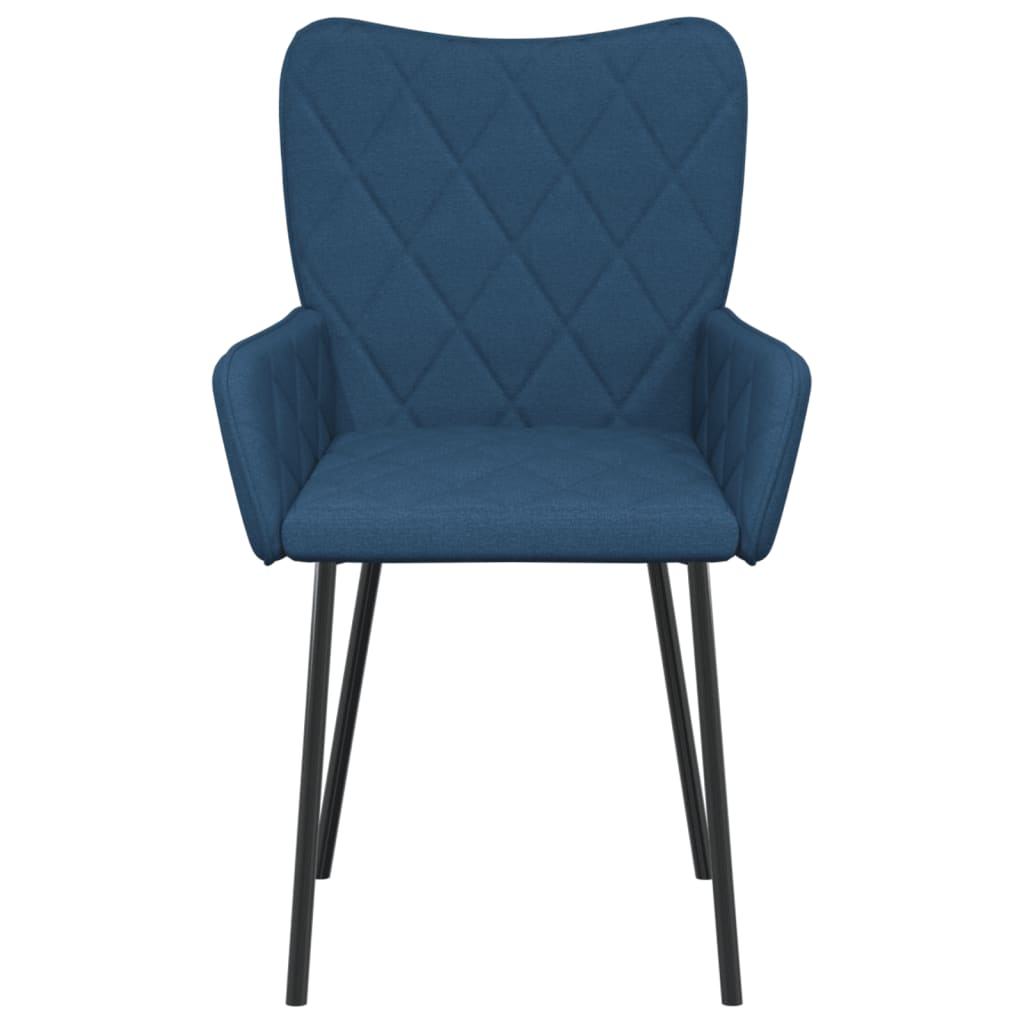 vidaXL Chaises de salle à manger 2 pcs Tissu bleu