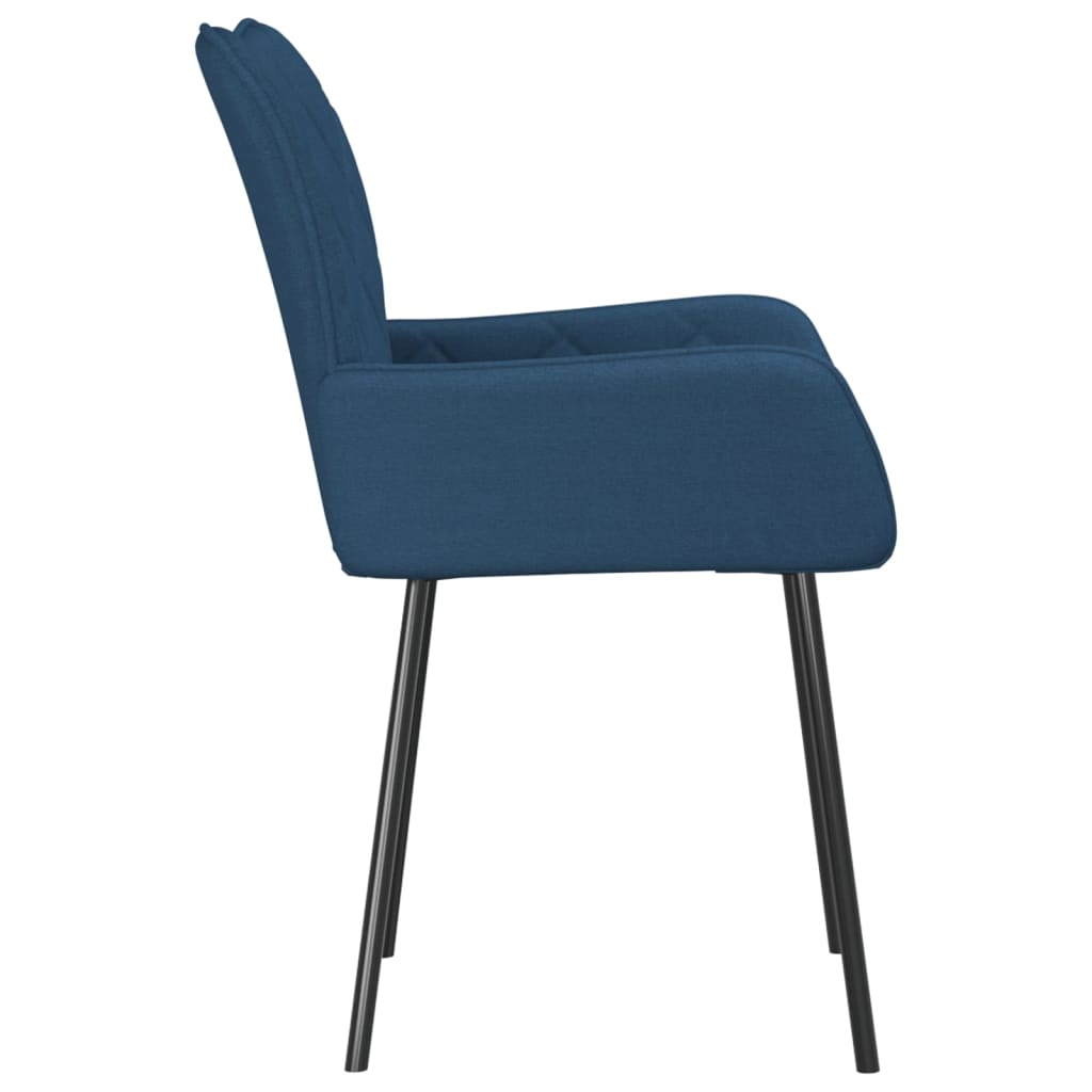 vidaXL Chaises de salle à manger 2 pcs Tissu bleu