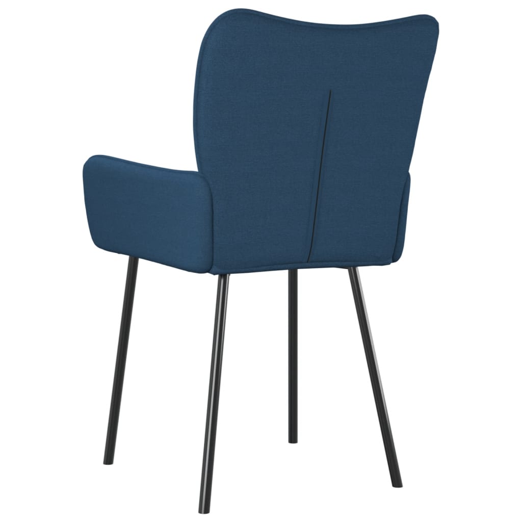 vidaXL Chaises de salle à manger 2 pcs Tissu bleu