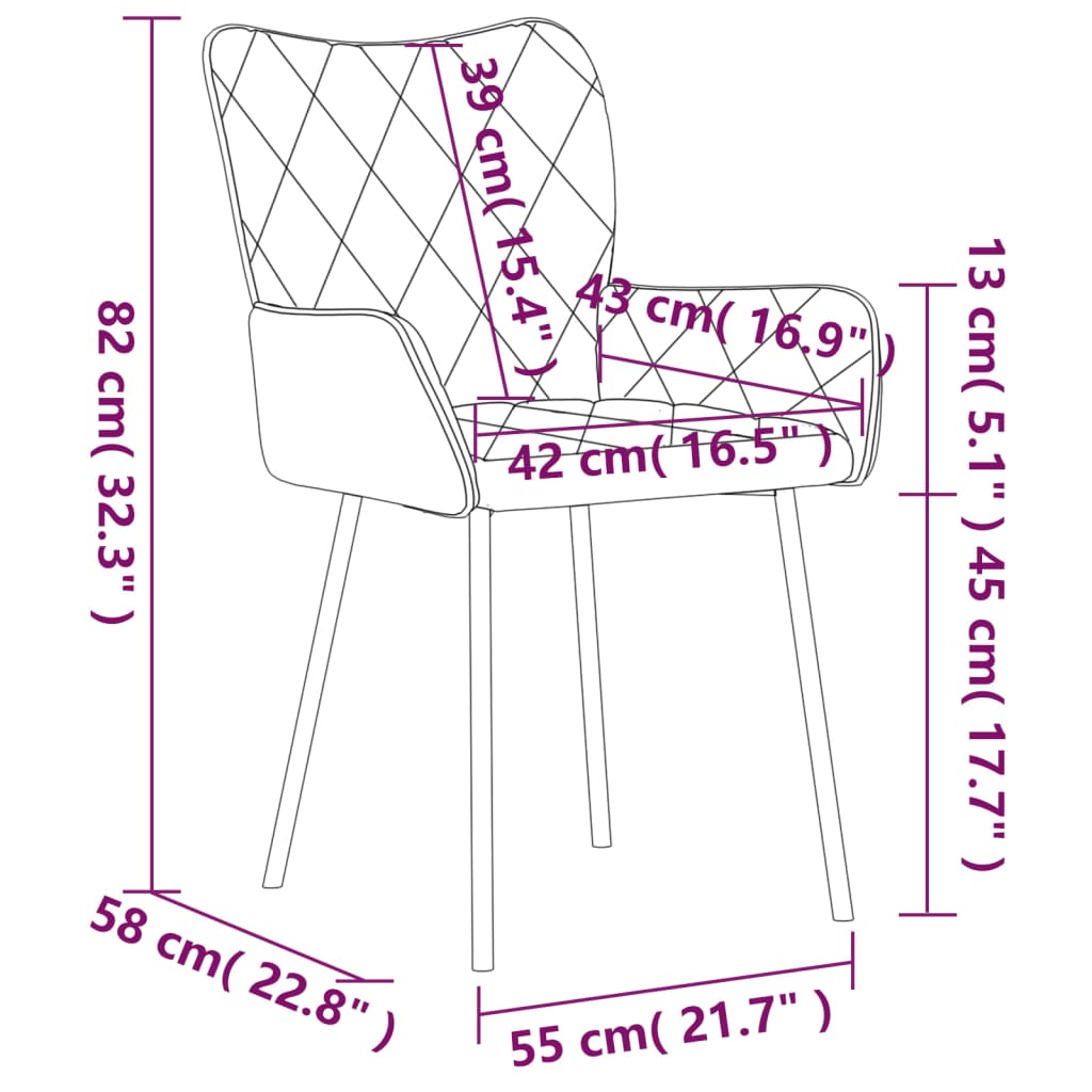 vidaXL Chaises de salle à manger 2 pcs Tissu bleu