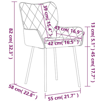 vidaXL Chaises de salle à manger 2 pcs Tissu bleu