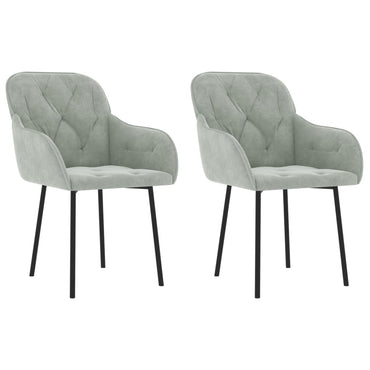 vidaXL Chaises de salle à manger 2 pcs Velours gris clair