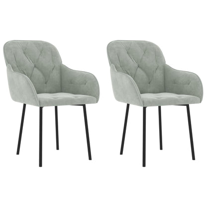 vidaXL Chaises de salle à manger 2 pcs Velours gris clair
