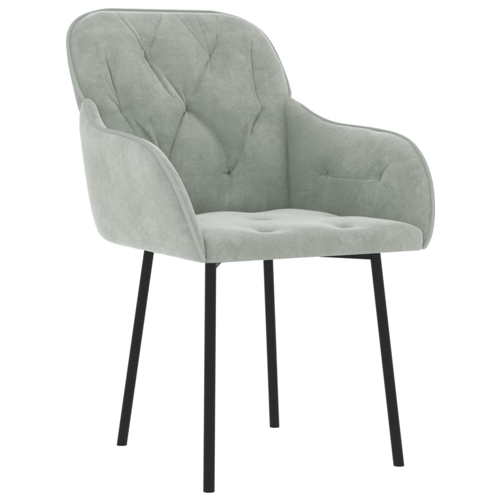 vidaXL Chaises de salle à manger 2 pcs Velours gris clair