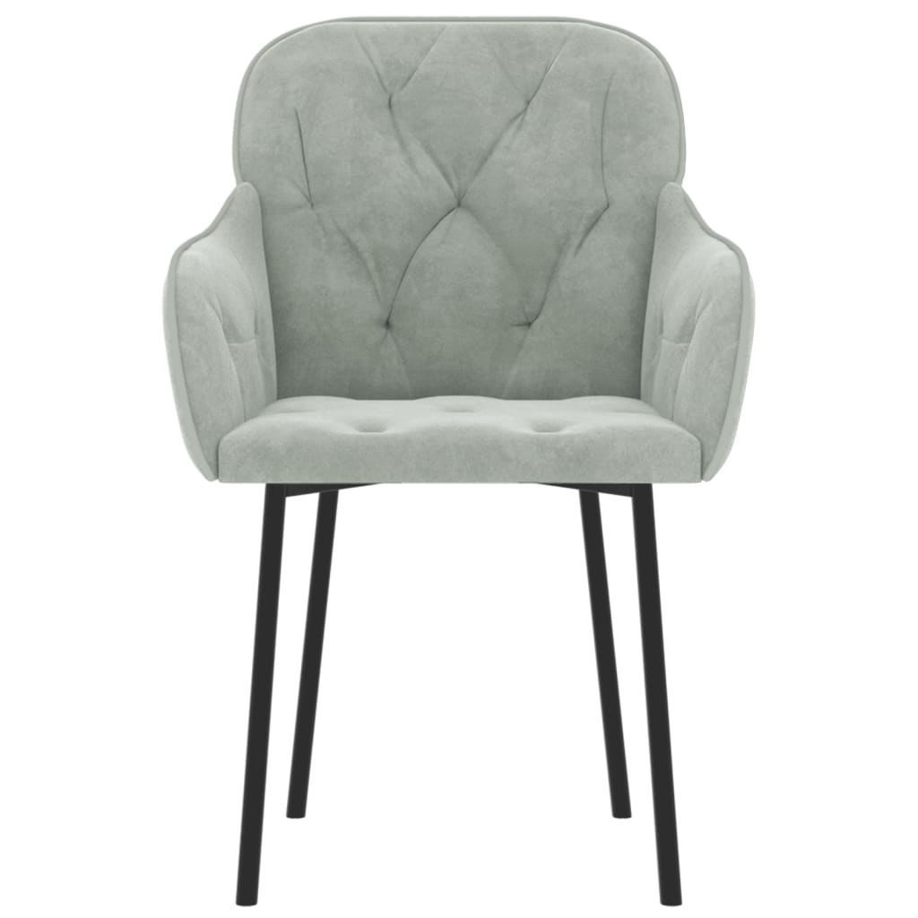 vidaXL Chaises de salle à manger 2 pcs Velours gris clair