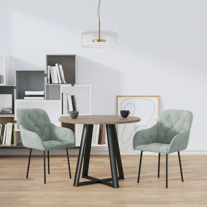 vidaXL Chaises de salle à manger 2 pcs Velours gris clair