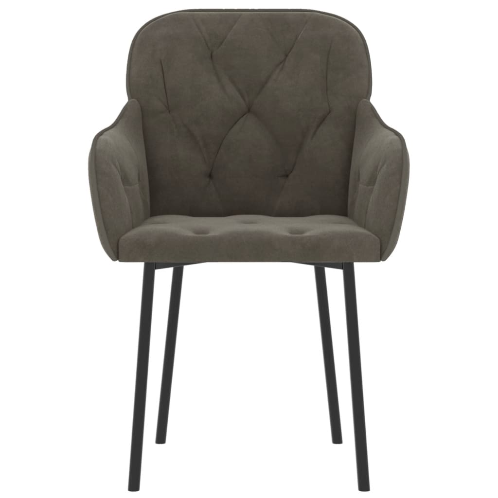 vidaXL Chaises de salle à manger 2 pcs Velours gris foncé