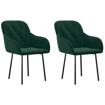 vidaXL Chaises de salle à manger 2 pcs Velours vert foncé