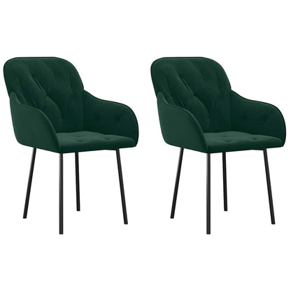 vidaXL Chaises de salle à manger 2 pcs Velours vert foncé