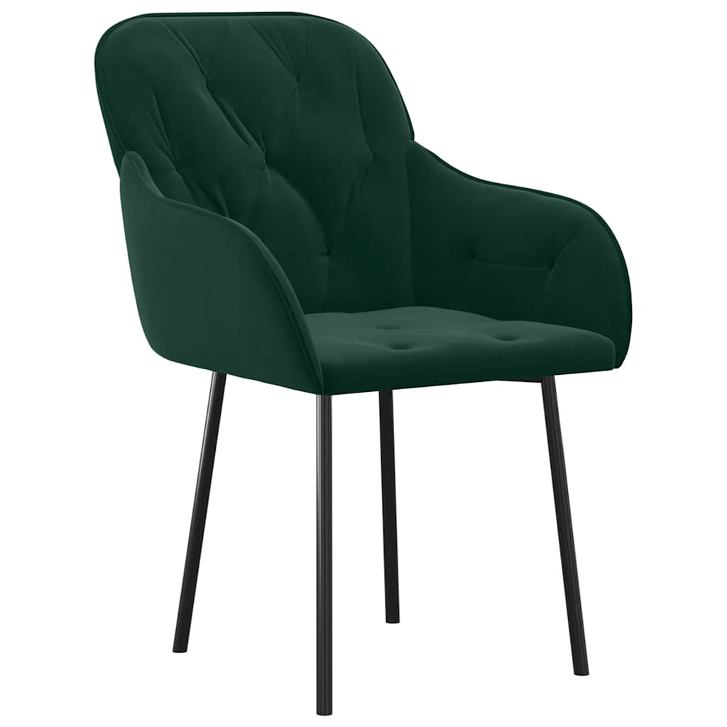 vidaXL Chaises de salle à manger 2 pcs Velours vert foncé