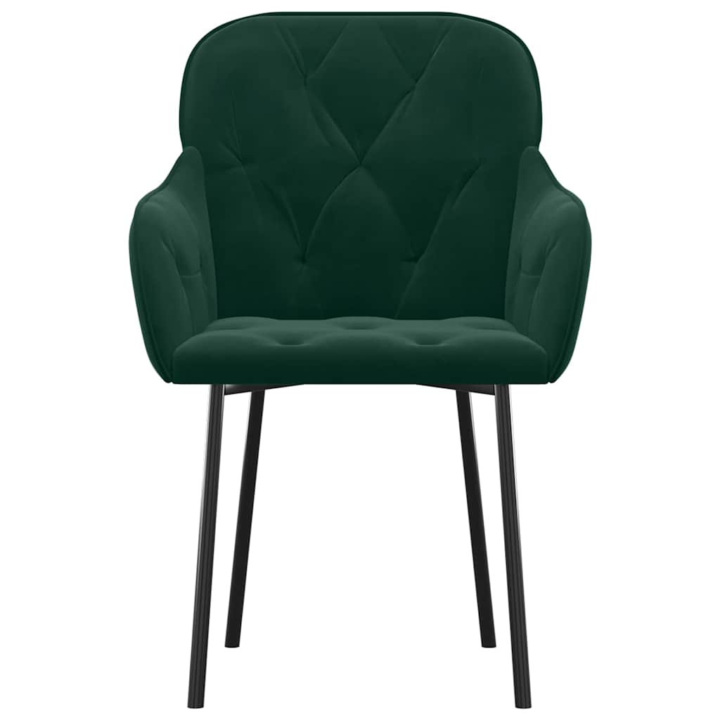 vidaXL Chaises de salle à manger 2 pcs Velours vert foncé