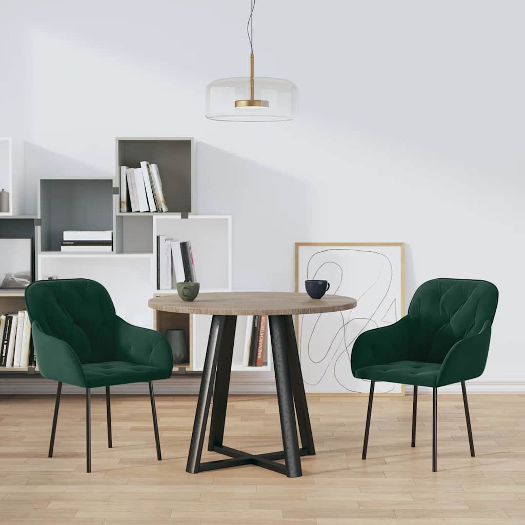 vidaXL Chaises de salle à manger 2 pcs Velours vert foncé