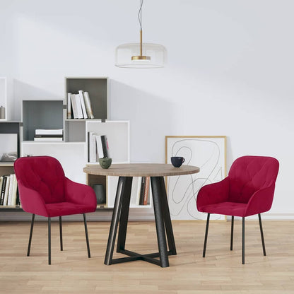 vidaXL Esszimmerstühle 2 Stk. Weinrot Samt