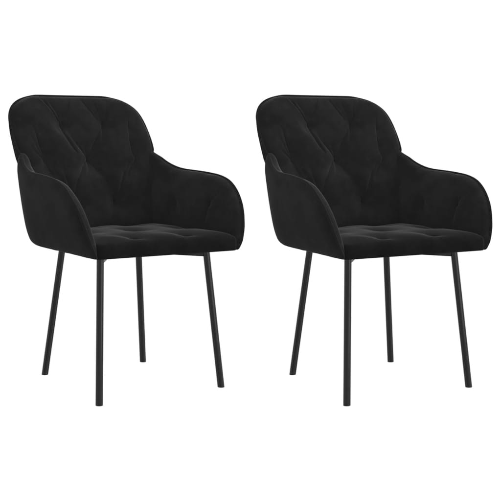 vidaXL Chaises de salle à manger 2 pcs Velours noir