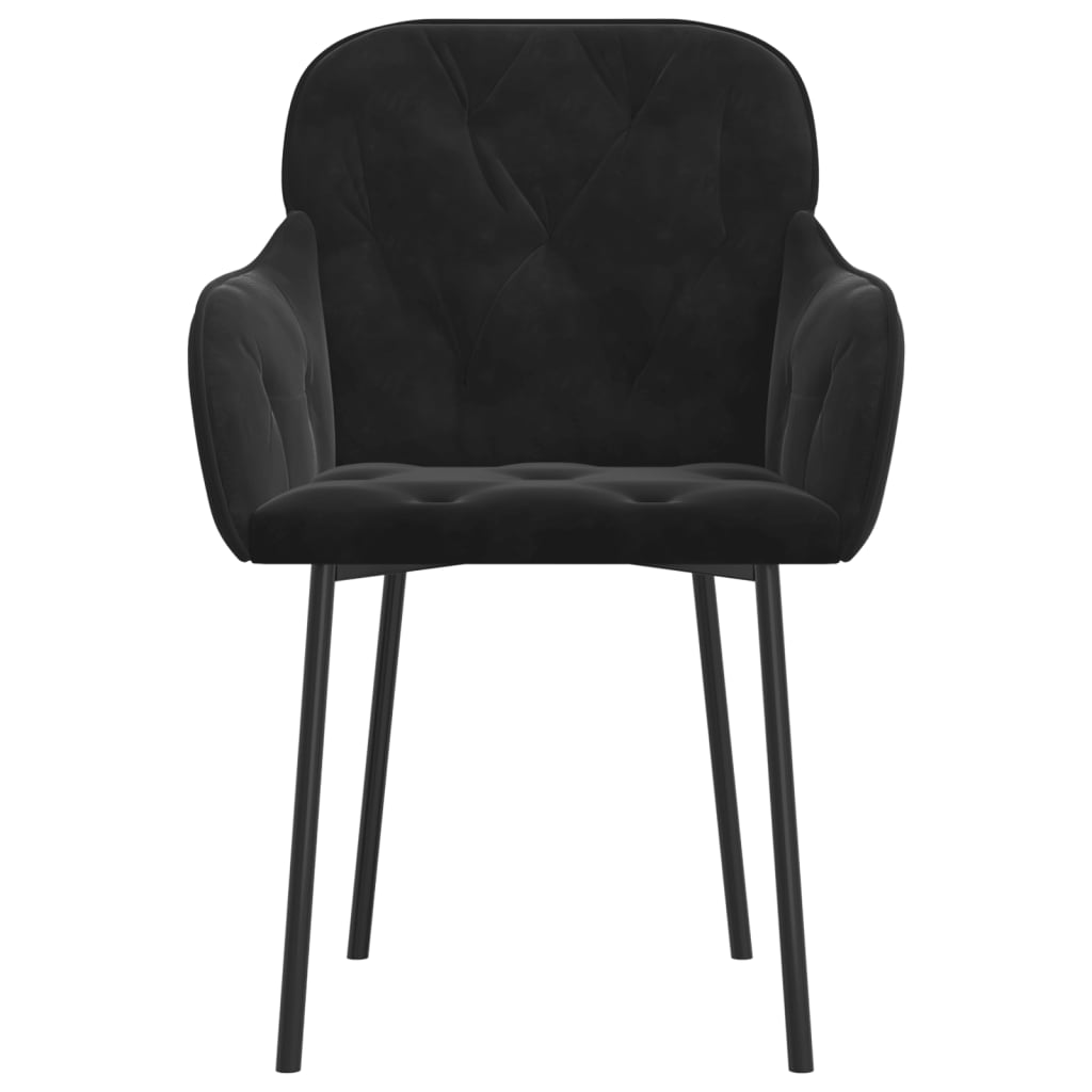 vidaXL Chaises de salle à manger 2 pcs Velours noir