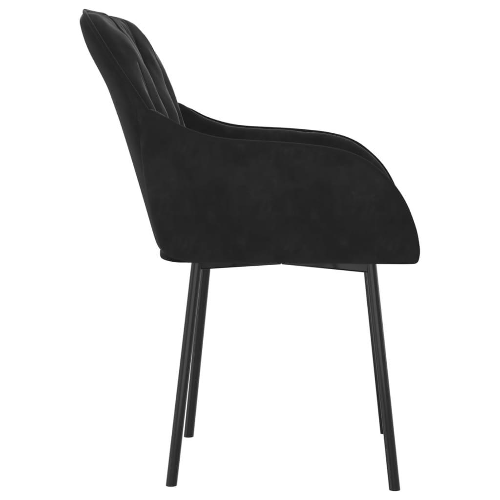 vidaXL Chaises de salle à manger 2 pcs Velours noir