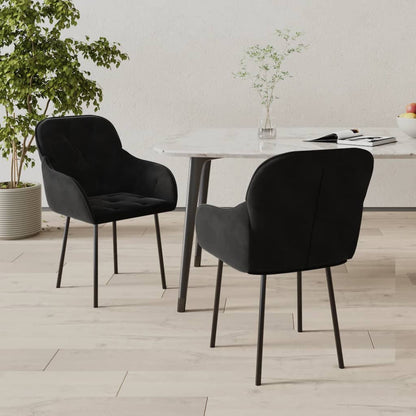 vidaXL Chaises de salle à manger 2 pcs Velours noir