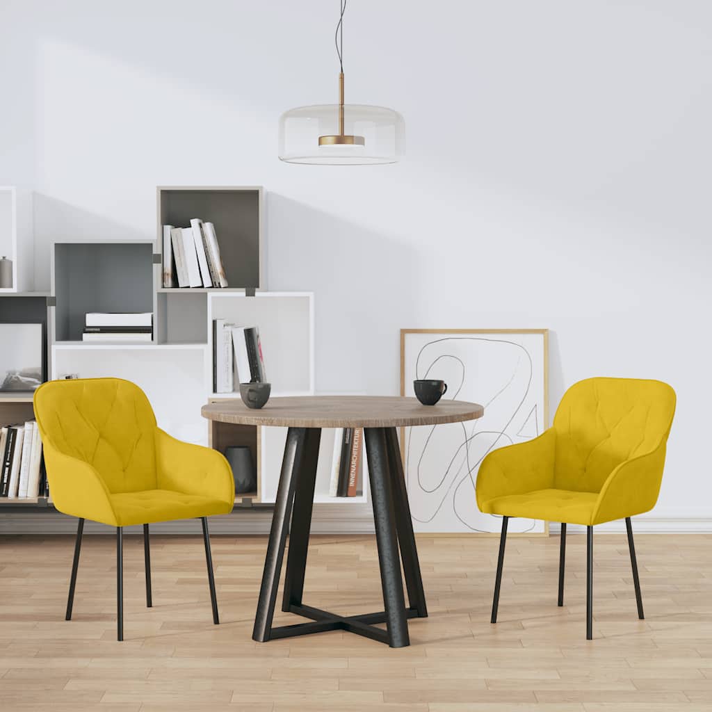 vidaXL Esszimmerstühle 2 Stk. Gelb Samt