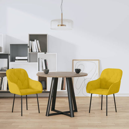 vidaXL Esszimmerstühle 2 Stk. Gelb Samt