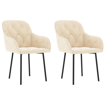 vidaXL Chaises de salle à manger 2 pcs Crème Velours