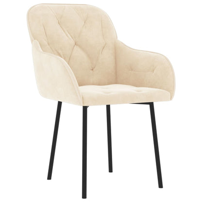 vidaXL Chaises de salle à manger 2 pcs Crème Velours