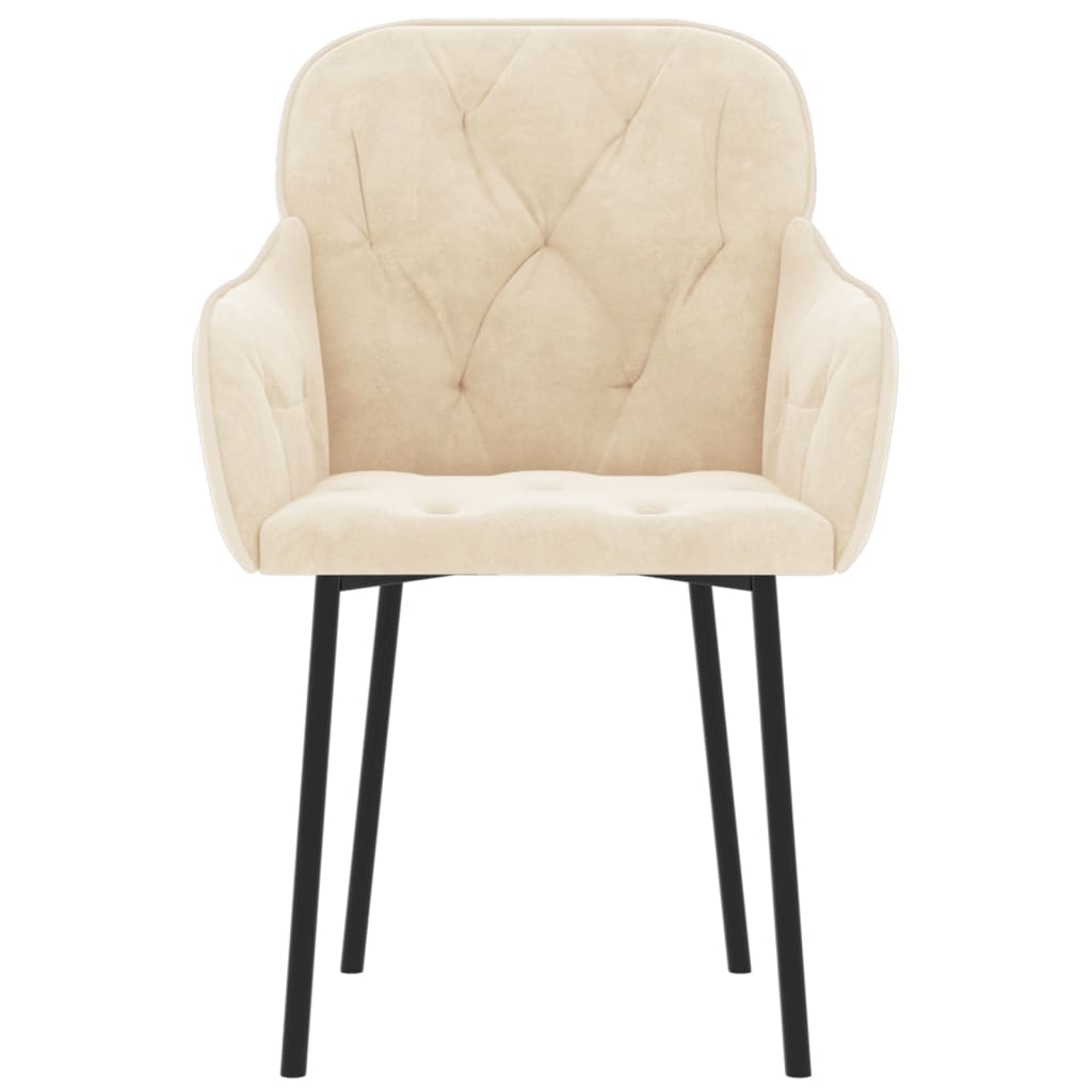 vidaXL Chaises de salle à manger 2 pcs Crème Velours