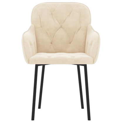 vidaXL Chaises de salle à manger 2 pcs Crème Velours