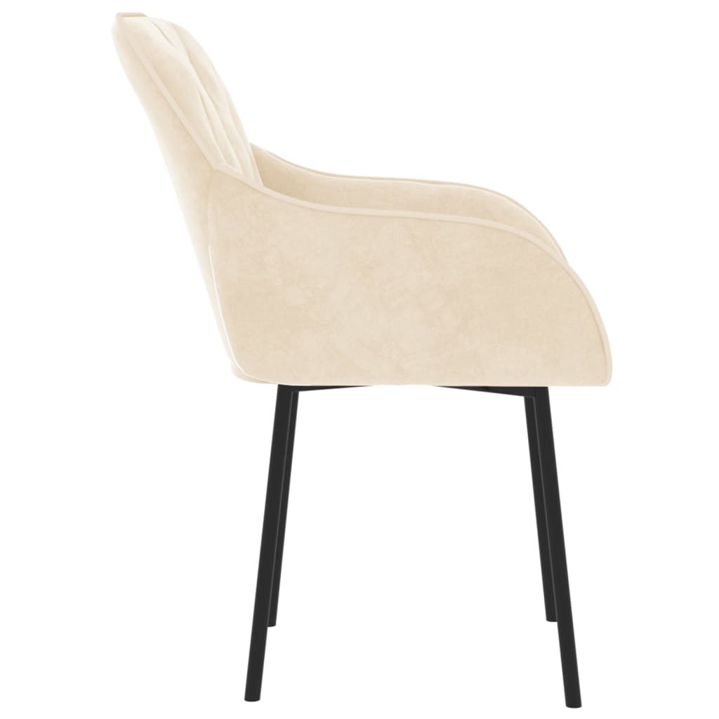 vidaXL Chaises de salle à manger 2 pcs Crème Velours