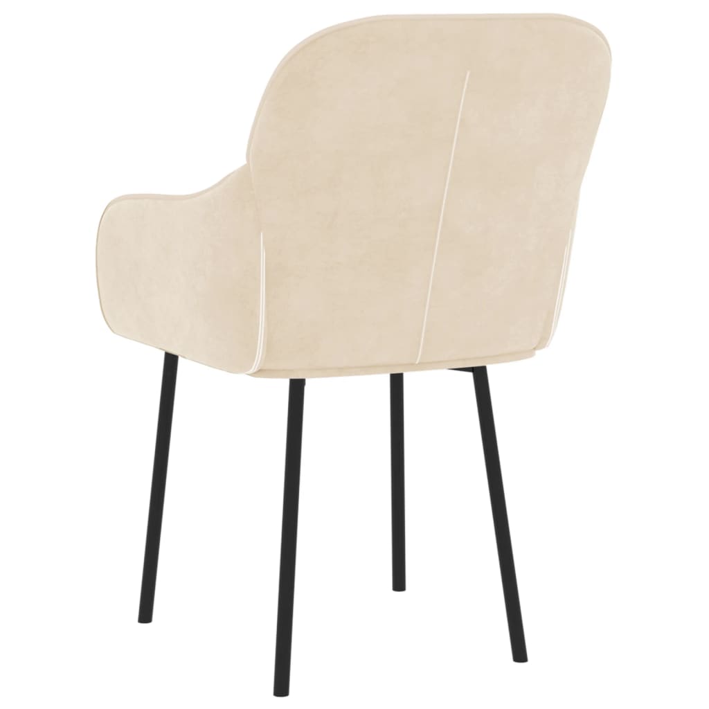 vidaXL Chaises de salle à manger 2 pcs Crème Velours