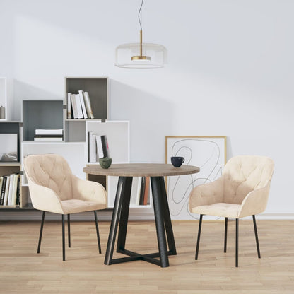 vidaXL Chaises de salle à manger 2 pcs Crème Velours