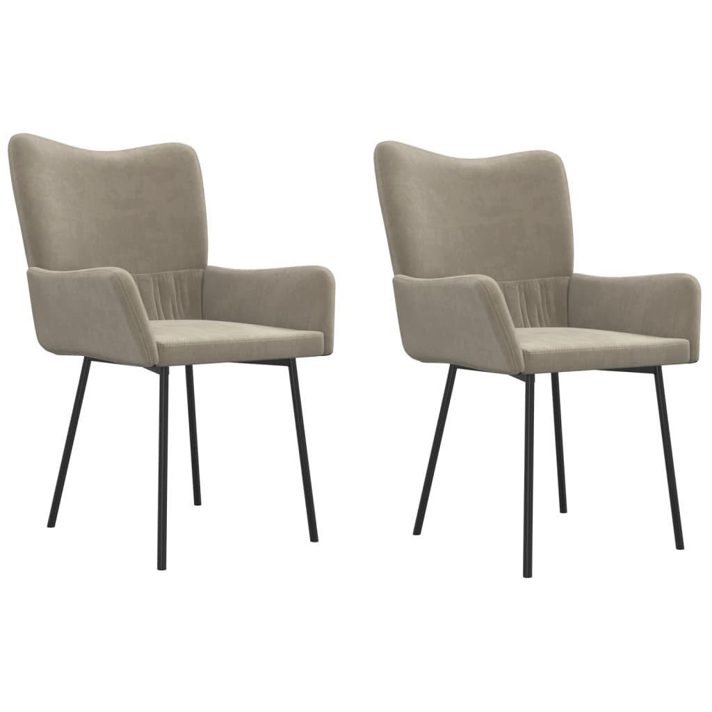 vidaXL Chaises de salle à manger 2 pcs Velours gris clair