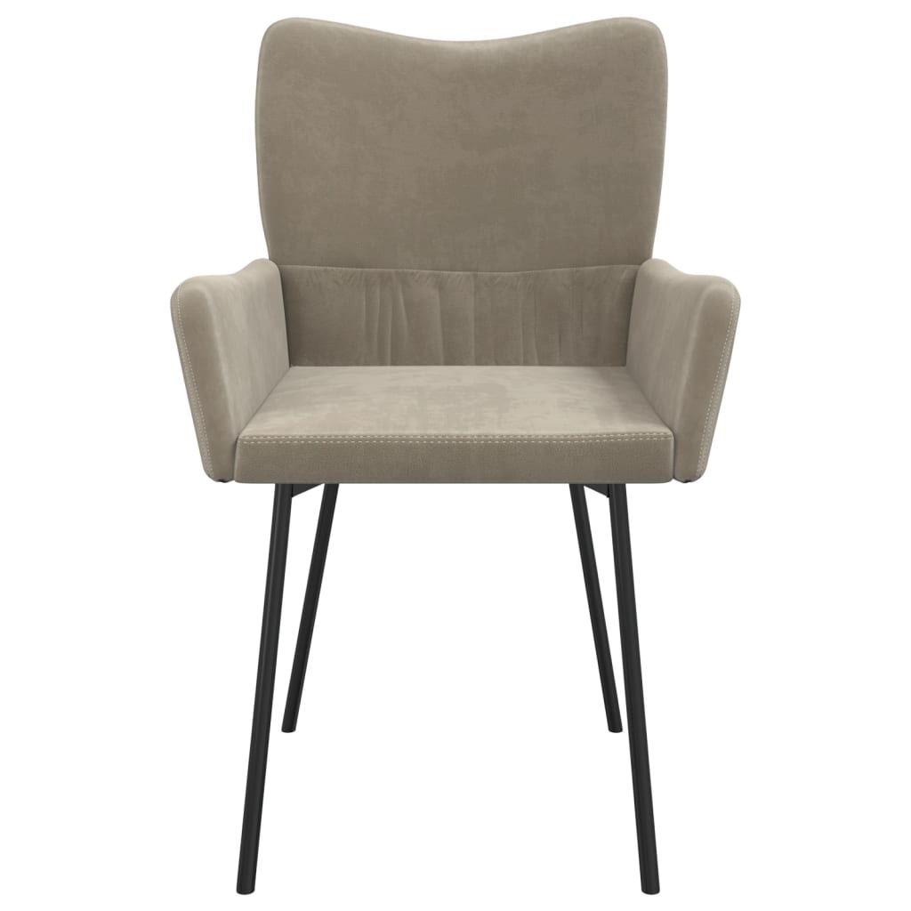 vidaXL Chaises de salle à manger 2 pcs Velours gris clair