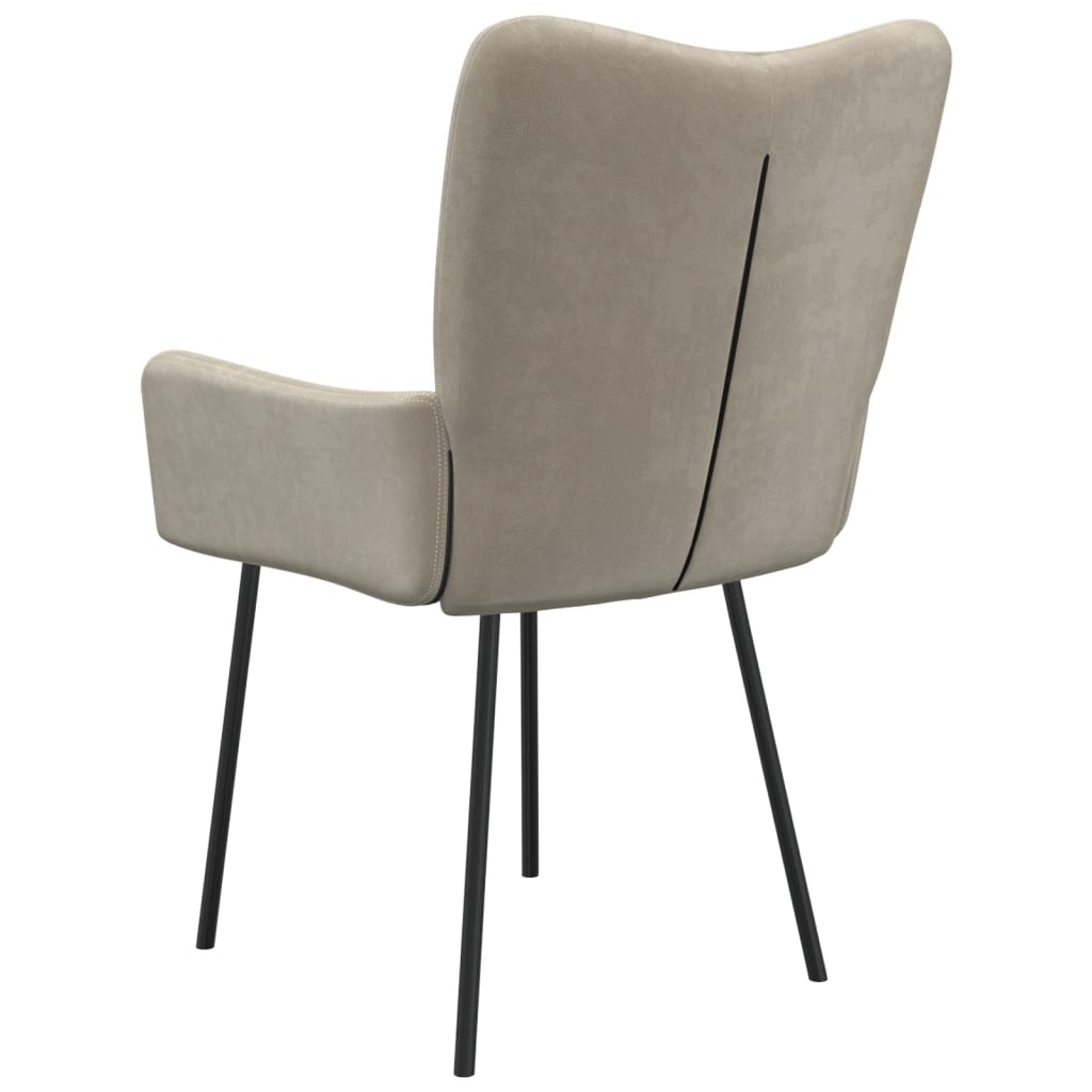 vidaXL Chaises de salle à manger 2 pcs Velours gris clair