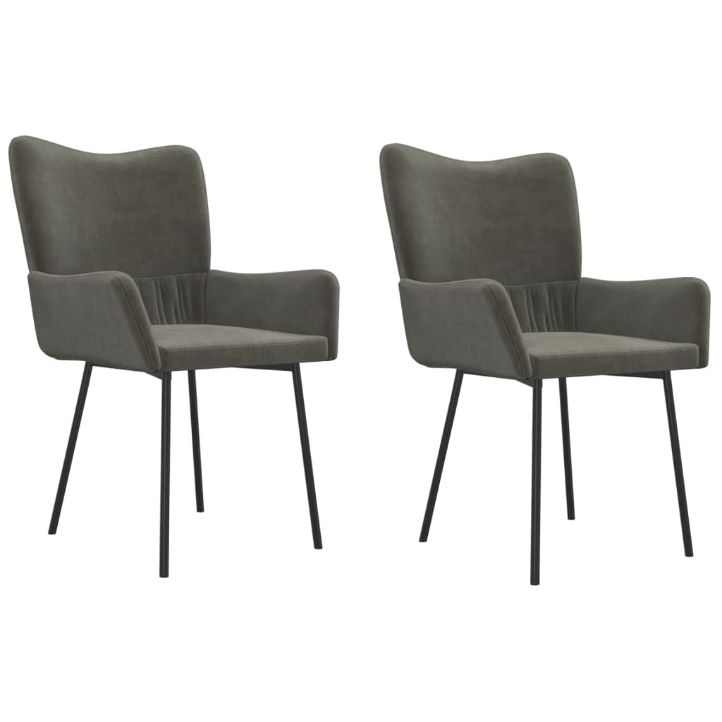 vidaXL Chaises de salle à manger 2 pcs Velours gris foncé