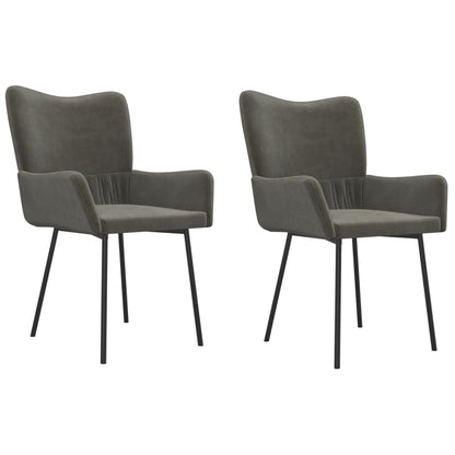 vidaXL Chaises de salle à manger 2 pcs Velours gris foncé