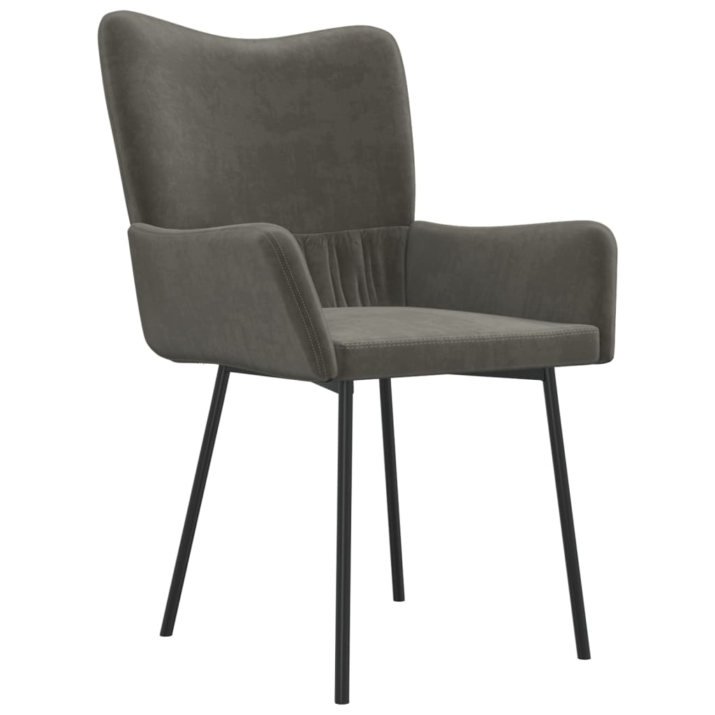 vidaXL Chaises de salle à manger 2 pcs Velours gris foncé